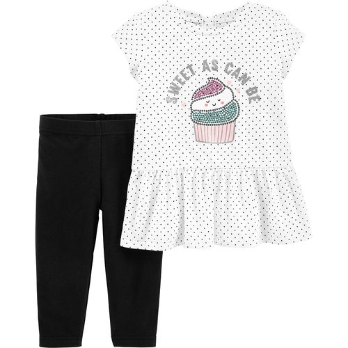 Carter's Set 2 Piezas Remera manga corta y calza "cupcake"
