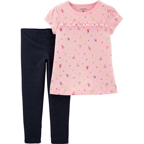 Set 2 piezas Remera manga corta y Calza Floral