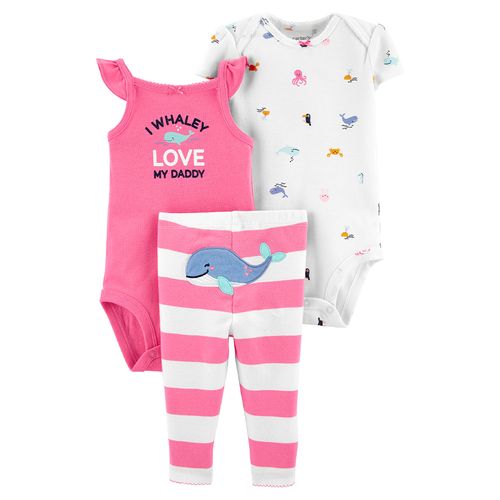 Carter's Set 3 piezas Bodys y Pantalón "Ballena"