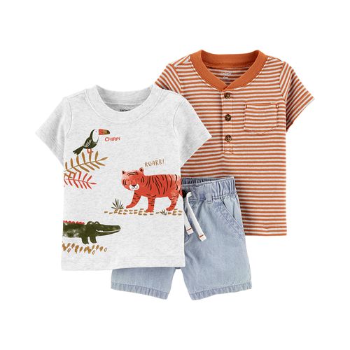 Carter's Pack 3 Remeras y short "Animales"