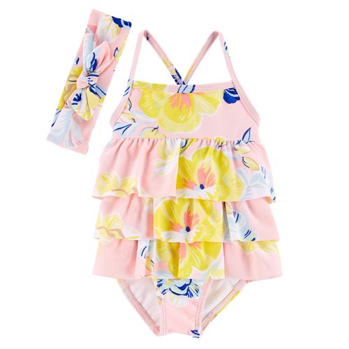 Carter's Traje de de baño de 1 pieza con volados "Floral"