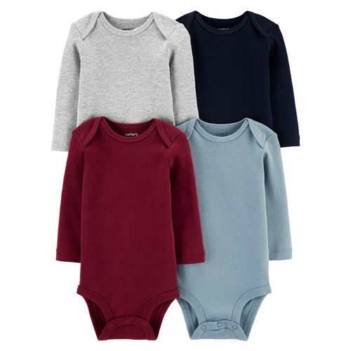 Carter's Pack 4 Bodys manga larga "Lisos"