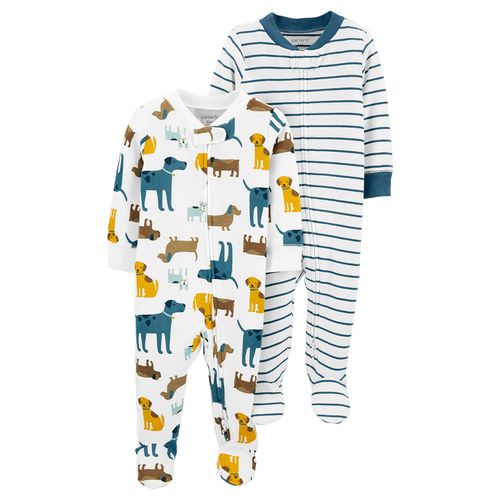 Carter's Pack 2 Ositos-Pijamas de algodón con cierre "Perros"