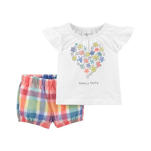 Carter's Set 2 Piezas Remera Short Cuadrille