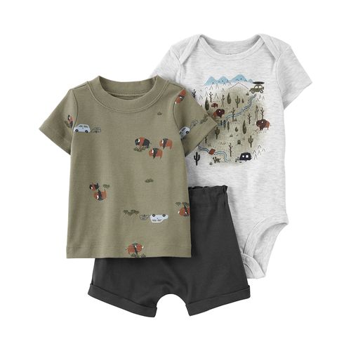 Carter´s Set 3 Piezas Body Mangas Cortas Remera Mangas Cortas Pantalon "Campamento"