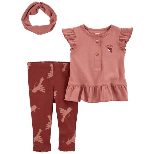 Carter´s Set 3 Piezas Remera Mangas Cortas Vincha Pantalon Colibri