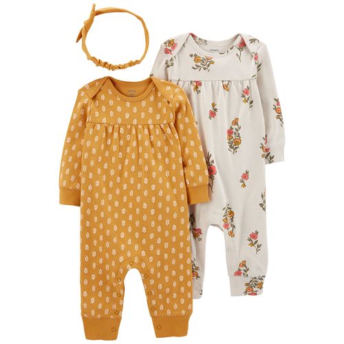 Carter´s Set 3 Piezas Osito-Pijama Vincha Hojas