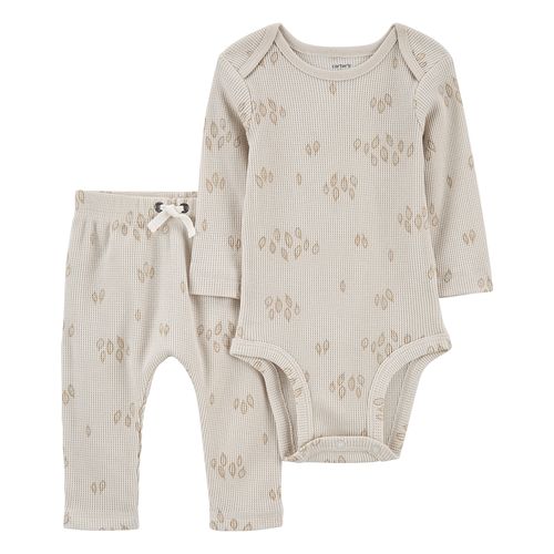 Carter´s Set 2 Piezas Body Mangas Largas Pantalón Hojas