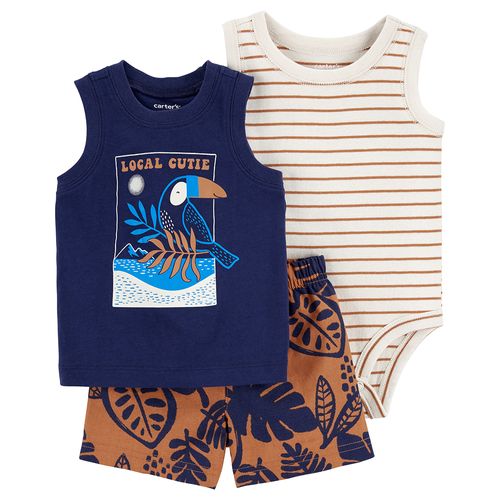 Carter's Set 3 Piezas Body Remera Musculosa Short Local Cutie