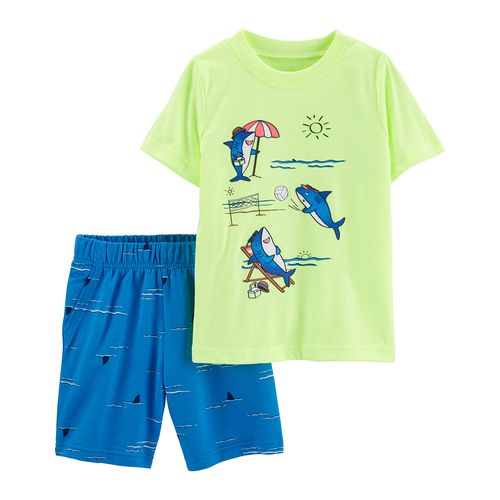 Carter's Set 2 Piezas Remera Mangas Cortas Short Tiburón