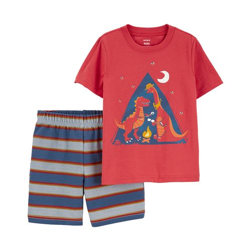 Carter's Set 2 Piezas Remera Mangas Cortas Short Dinosaurios