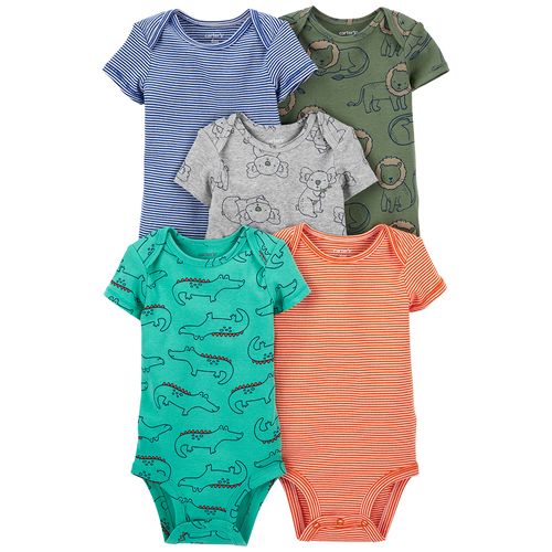 Carter's Pack 5 Bodies Mangas Cortas Animales