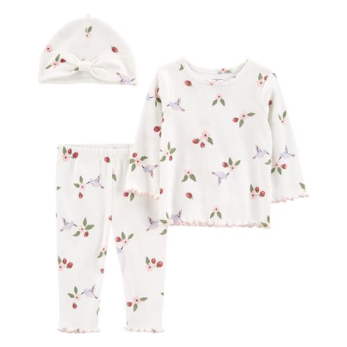 Carter´s Set 3 Piezas Remera Mangas Largas Gorro Pantalon Colibri
