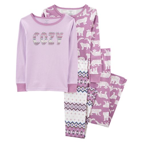 Carter's Set 4 Piezas Pijamas 100% Algodón Chita