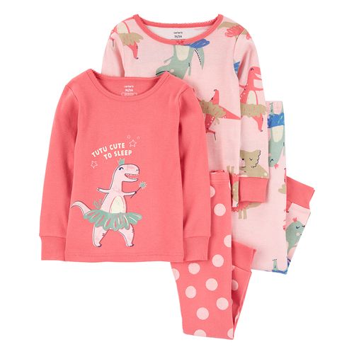 Carter's Set 4 Piezas Pijama 100% Algodón Dinosaurios