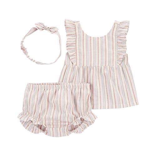 Carter´s Set 3 Piezas Remera Musculosa Short Vincha Rayas