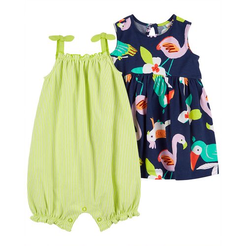 Carter´s Pack 2 Enterito Vestido Pajaritos