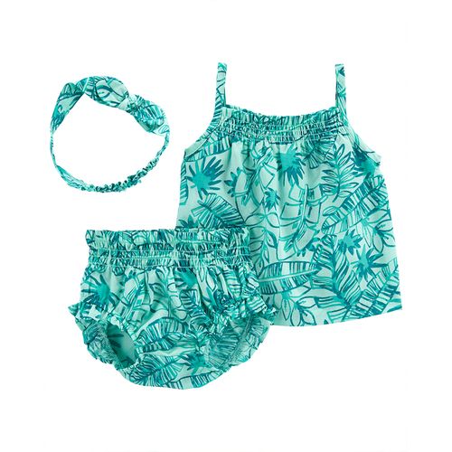 Carter´s Set 3 Piezas Remera Musculosa Short Vincha Tropical