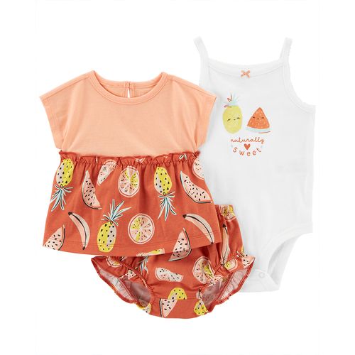 Carter´s Set 3 Piezas Remera Mangas Cortas Body Musculosa Short Naturally Sweet