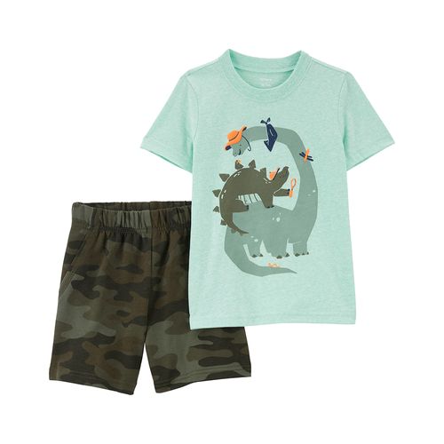 Carter´s Set 2 Piezas Remera Mangas Cortas Short Dino