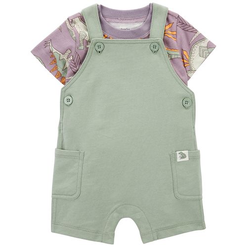 Carter´s Set 2 Piezas Enterito Remera Mangas Cortas Dinosaurios