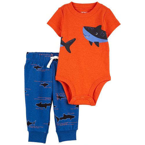 Carter´s Set 2 Piezas Body Mangas Cortas Pantalon Tiburon