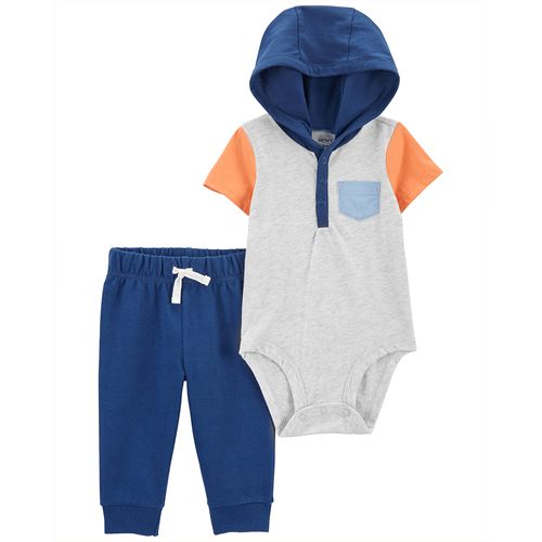 Carter´s Set 2 Piezas Body Con Capucha Mangas Cortas Pantalon