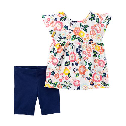 Carter´s Set 2 Piezas Remera mangas cortas y Short Floral