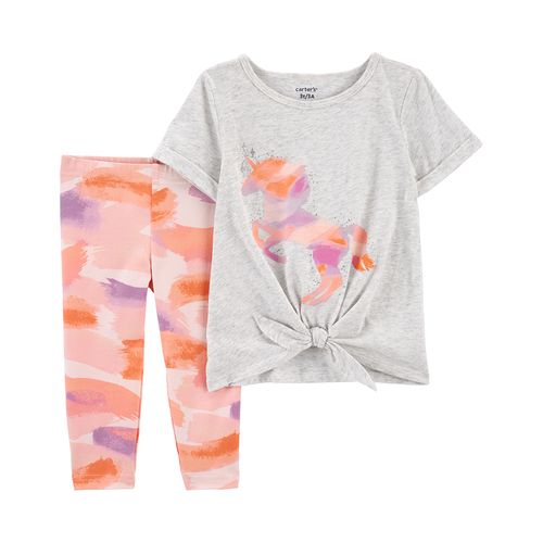 Carter´s Set 2 Piezas Remera Mangas Cortas Y Short Unicornio
