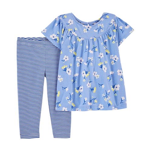 Carter´s Set 2 Piezas Remera mangas cortas y Short Florales