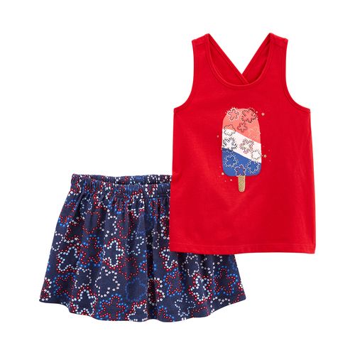 Carter´s Set 2 Piezas Remera Musculosa Pollera Short Helado