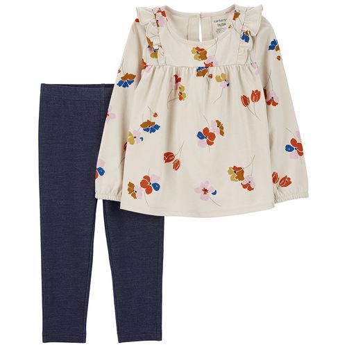 Carter´s Set 2 Piezas Remera Mangas Largas Pantalon Floral