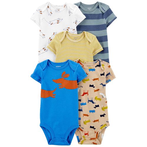 Carter´s Pack 5 Bodies Mangas Cortas Perritos