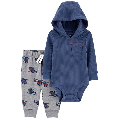 Carter´s Set 2 Piezas Body Mangas Largas Capucha Pantalon