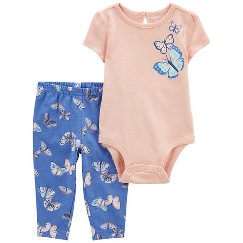 Carter´s Set 2 Piezas Body Mangas Cortas Pantalon Mariposas