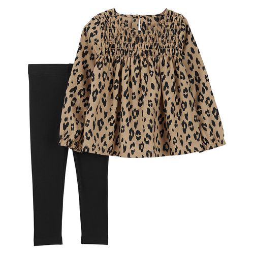 Carter´s Set 2 Piezas Remera Mangas Largas Pantalon Leopardo