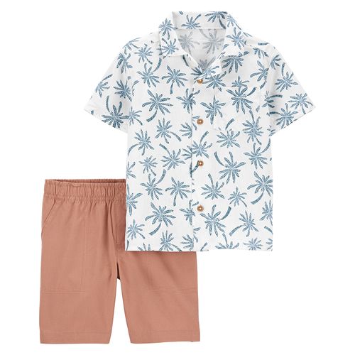 Carter´s Set 2 Piezas Camisa Mangas Cortas Short Palmeras