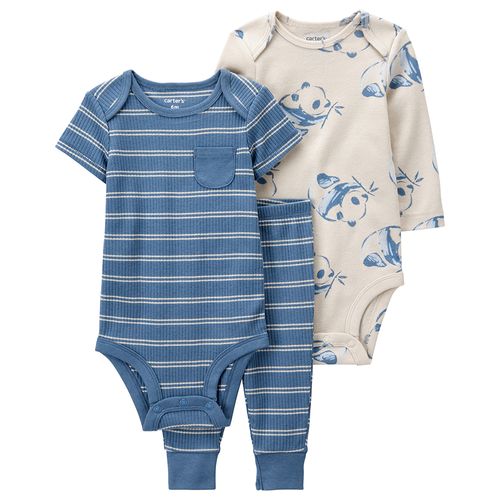 Carter´s Set 3 Piezas Body Mangas Cortas Body Mangas Largas Pantalon Pandas
