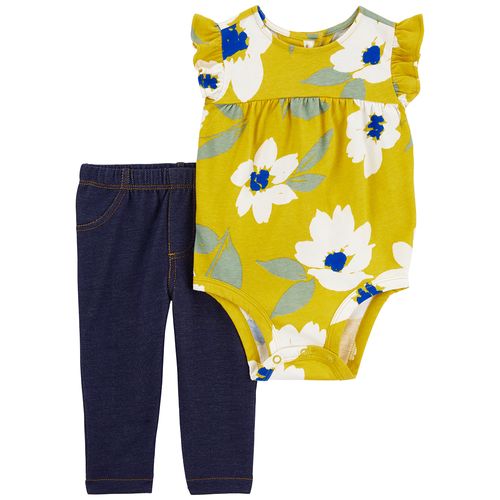Carter´s Set 2 Piezas Body Mangas Cortas Pantalon Floral