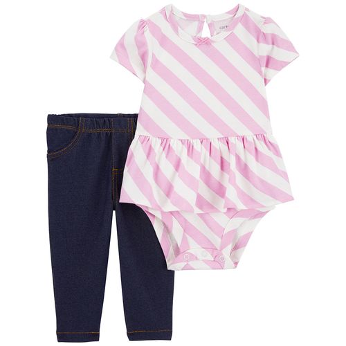 Carter´s Set 2 Piezas Body Mangas Cortas Pantalon Rayado