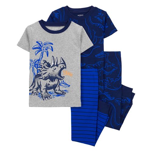Carter´s Set 4 Piezas Pijama Algodon Mangas Cortas Dinosaurios