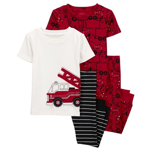 Carter´s Set 4 Piezas Pijama Algodon Mangas Cortas Bomberos