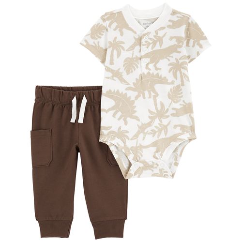 Carter´s Set 2 Piezas Body Mangas Cortas Pantalon Dinosaurios