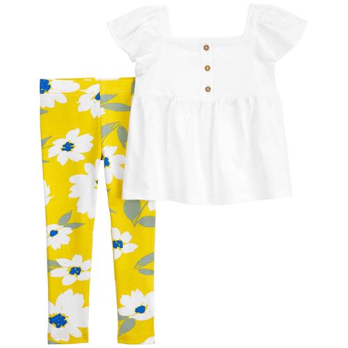 Carter´s Set 2 Piezas Remera Mangas Cortas Pantalon Floral