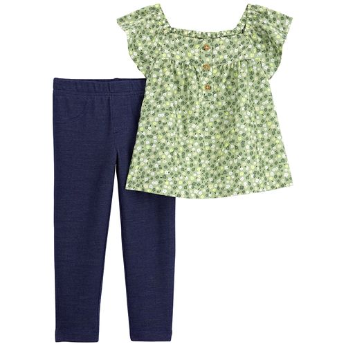 Carter´s Set 2 Piezas Remera Mangas Cortas Pantalon Floral