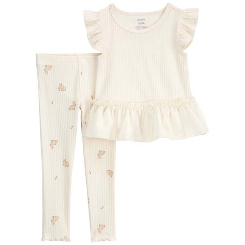 Carter´s Set 2 Piezas Remera Mangas Cortas Pantalon Conejitos