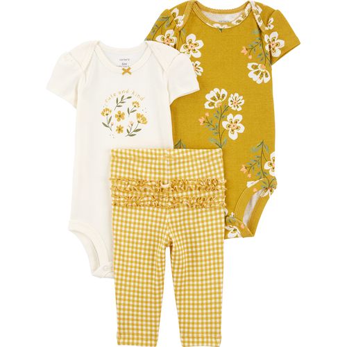 Carter´s Set 3 Piezas Bodies Mangas Cortas Pantalon Floral