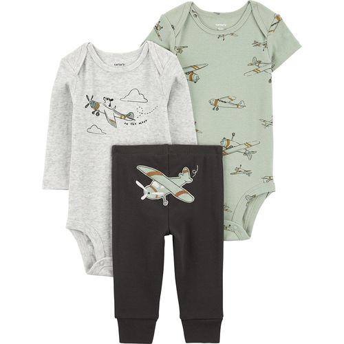 Carter´s Set 3 Piezas Body Mangas Cortas Body Mangas Largas Pantalon Aeroplanos
