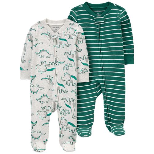 Carter´s Pack 2 Osito Pijama Algodon Cierre Dinosaurios