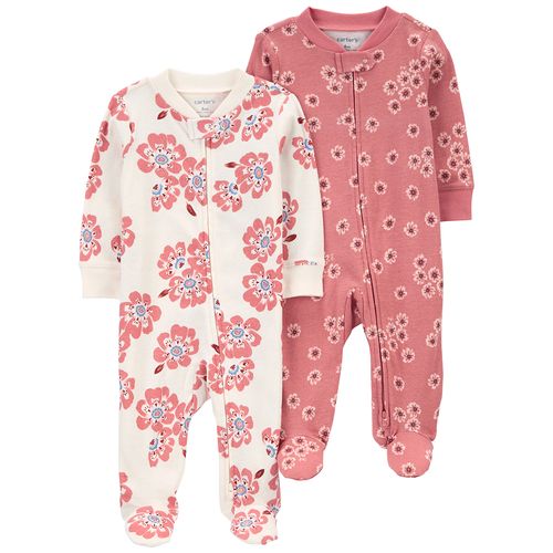 Carter´s Pack 2 Osito Pijama Algodon Cierre Floral